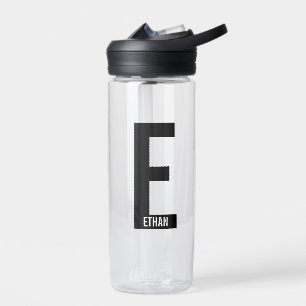 モダンはっきりしたパーソナライズされたモノグラム名 ウォーターボトル