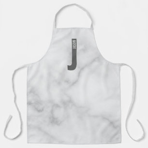 モダンはっきりしたパーソナライズされたモノグラム名 エプロン