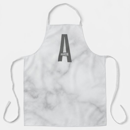 モダンはっきりしたパーソナライズされたモノグラム名 エプロン (正面)