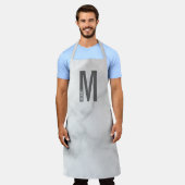 モダンはっきりしたパーソナライズされたモノグラム名 エプロン (着用した状態)