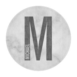 モダンはっきりしたパーソナライズされたモノグラム名 カッティングボード