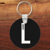 モダンはっきりしたパーソナライズされたモノグラム名 キーホルダー (正面)