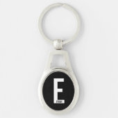 モダンはっきりしたパーソナライズされたモノグラム名 キーホルダー (正面)