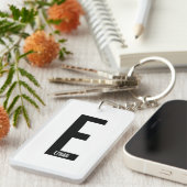 モダンはっきりしたパーソナライズされたモノグラム名 キーホルダー (正面右)