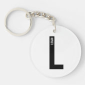 モダンはっきりしたパーソナライズされたモノグラム名 キーホルダー (正面)