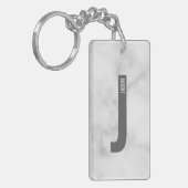 モダンはっきりしたパーソナライズされたモノグラム名 キーホルダー (正面左)