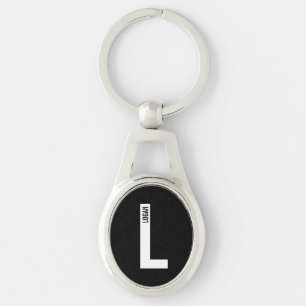 モダンはっきりしたパーソナライズされたモノグラム名 キーホルダー