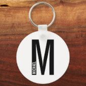 モダンはっきりしたパーソナライズされたモノグラム名 キーホルダー (正面)