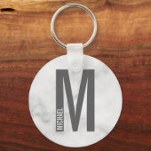 モダンはっきりしたパーソナライズされたモノグラム名 キーホルダー (正面)