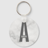 モダンはっきりしたパーソナライズされたモノグラム名 キーホルダー (正面)