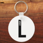 モダンはっきりしたパーソナライズされたモノグラム名 キーホルダー (正面)