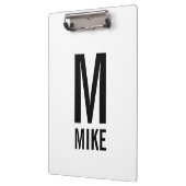 モダンはっきりしたパーソナライズされたモノグラム名 クリップボード (左)