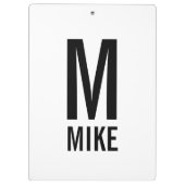 モダンはっきりしたパーソナライズされたモノグラム名 クリップボード (裏面)