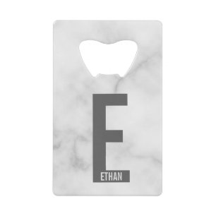 モダンはっきりしたパーソナライズされたモノグラム名 クレジットカード栓抜き