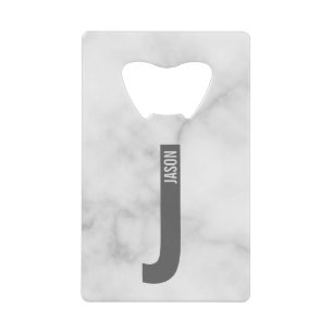 モダンはっきりしたパーソナライズされたモノグラム名 クレジットカード栓抜き