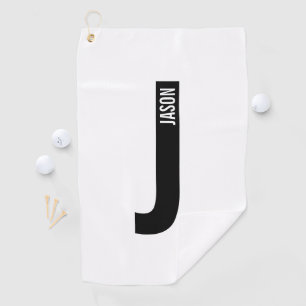 モダンはっきりしたパーソナライズされたモノグラム名 ゴルフタオル