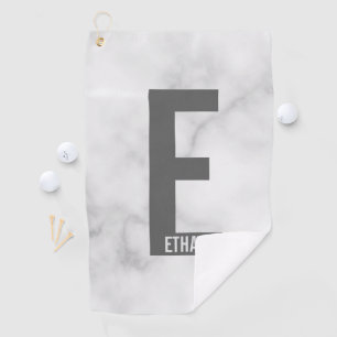 モダンはっきりしたパーソナライズされたモノグラム名 ゴルフタオル