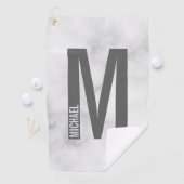 モダンはっきりしたパーソナライズされたモノグラム名 ゴルフタオル (インサイチュ)