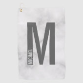 モダンはっきりしたパーソナライズされたモノグラム名 ゴルフタオル (正面)