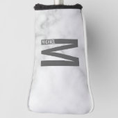 モダンはっきりしたパーソナライズされたモノグラム名 ゴルフヘッドカバー (回転90)