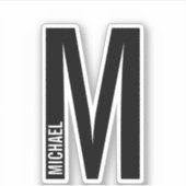 モダンはっきりしたパーソナライズされたモノグラム名 シール (正面)