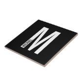 モダンはっきりしたパーソナライズされたモノグラム名 タイル (側面)