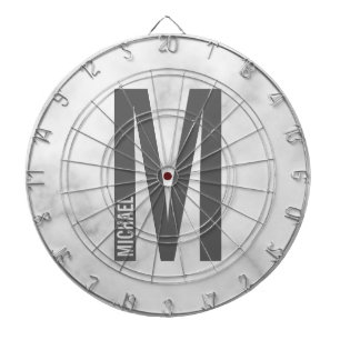 モダンはっきりしたパーソナライズされたモノグラム名 ダーツボード