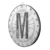 モダンはっきりしたパーソナライズされたモノグラム名 ダーツボード (正面右)