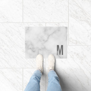 モダンはっきりしたパーソナライズされたモノグラム名 ドアマット