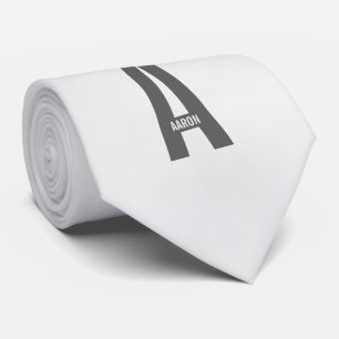 モダンはっきりしたパーソナライズされたモノグラム名 ネクタイ