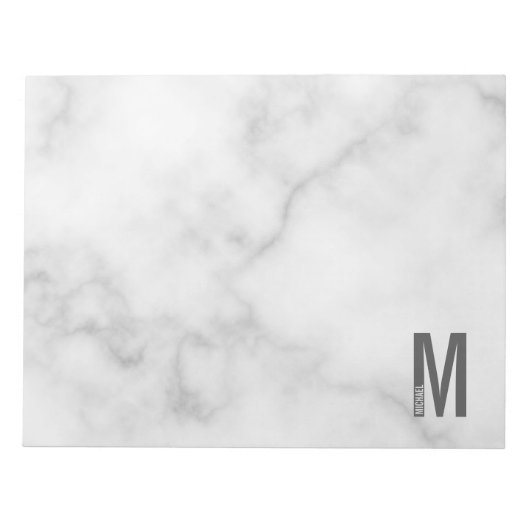 モダンはっきりしたパーソナライズされたモノグラム名 ノートパッド (正面)