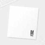 モダンはっきりしたパーソナライズされたモノグラム名 ノートパッド<br><div class="desc">モダンBlack and White Monogramのはっきりしたデザインモダンは、モノグラムと名前をサパーソナライズされたーセリフのフォントスタイルではっきりした特集したもの。</div>