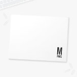 モダンはっきりしたパーソナライズされたモノグラム名 ノートパッド<br><div class="desc">モダンBlack and White Monogramのはっきりしたデザインモダンは、モノグラムと名前をサパーソナライズされたーセリフのフォントスタイルではっきりした特集したもの。</div>