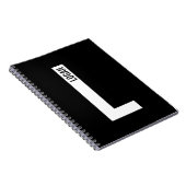 モダンはっきりしたパーソナライズされたモノグラム名 ノートブック (右側)