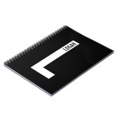 モダンはっきりしたパーソナライズされたモノグラム名 ノートブック (左側)