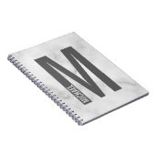 モダンはっきりしたパーソナライズされたモノグラム名 ノートブック (右側)