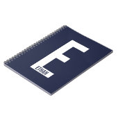 モダンはっきりしたパーソナライズされたモノグラム名 ノートブック (左側)