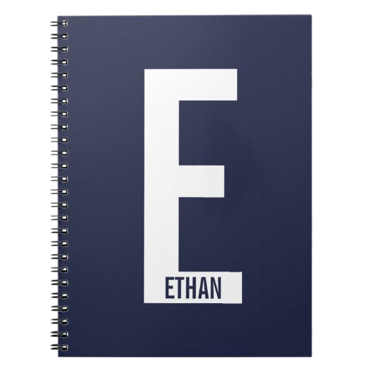 モダンはっきりしたパーソナライズされたモノグラム名 ノートブック (正面)
