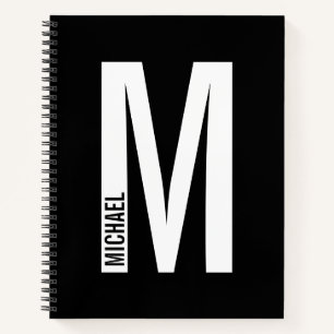 モダンはっきりしたパーソナライズされたモノグラム名 ノートブック