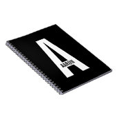 モダンはっきりしたパーソナライズされたモノグラム名 ノートブック (右側)