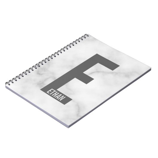 モダンはっきりしたパーソナライズされたモノグラム名 ノートブック (左側)