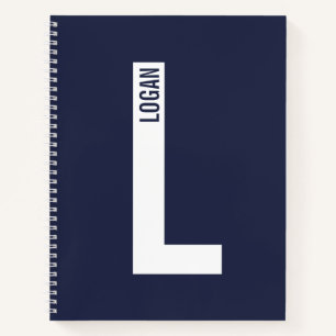 モダンはっきりしたパーソナライズされたモノグラム名 ノートブック