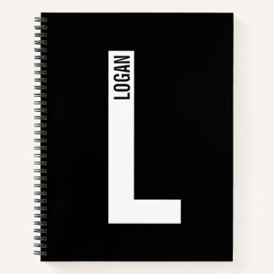 モダンはっきりしたパーソナライズされたモノグラム名 ノートブック
