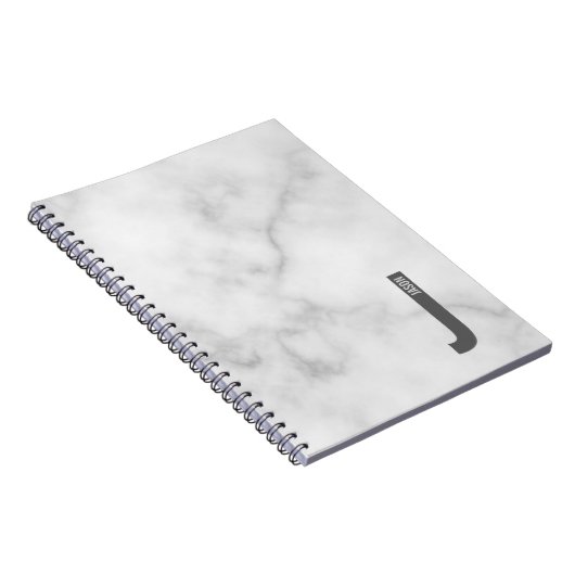 モダンはっきりしたパーソナライズされたモノグラム名 ノートブック (右側)