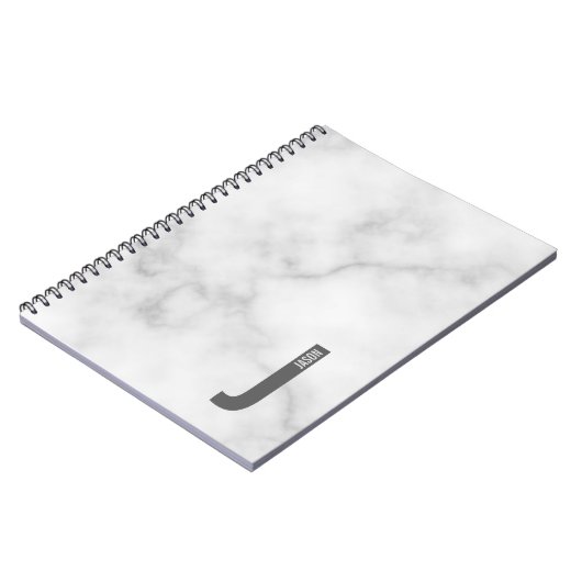 モダンはっきりしたパーソナライズされたモノグラム名 ノートブック (左側)