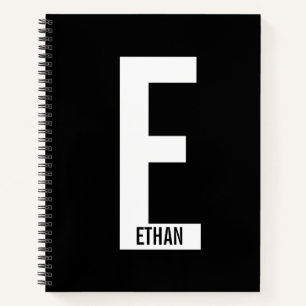 モダンはっきりしたパーソナライズされたモノグラム名 ノートブック