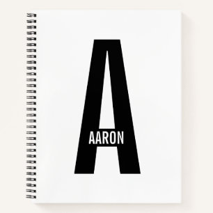 モダンはっきりしたパーソナライズされたモノグラム名 ノートブック