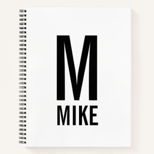 モダンはっきりしたパーソナライズされたモノグラム名 ノートブック