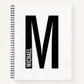 モダンはっきりしたパーソナライズされたモノグラム名 ノートブック (正面)