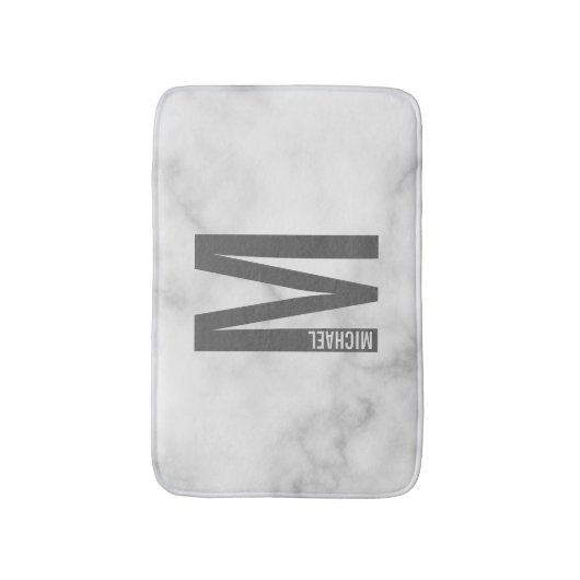 モダンはっきりしたパーソナライズされたモノグラム名 バスマット (正面縦)